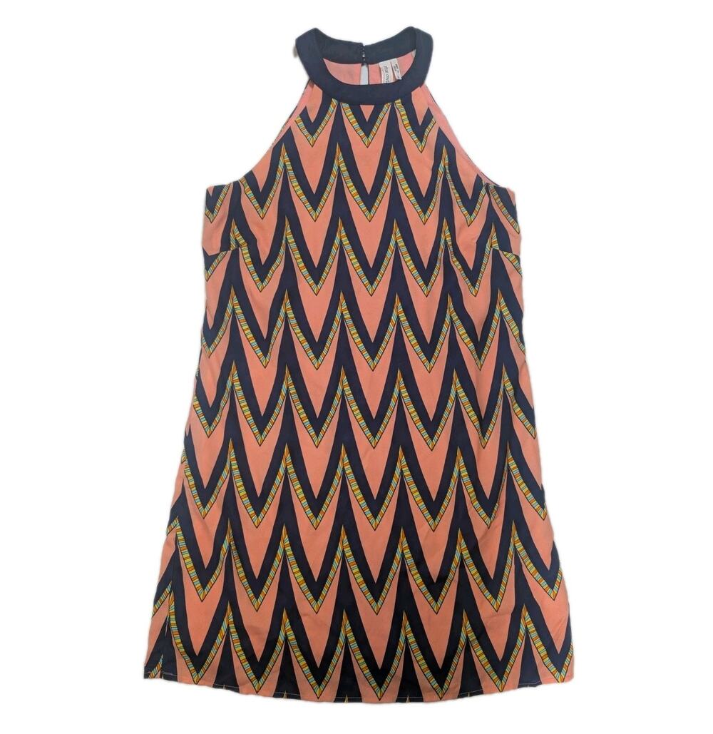 Pink Owl Geometric Shift Dress Small NWT Sleeveless Keyhole Back Lined